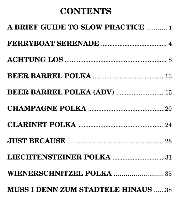 Contents page, Polka eBook by Gary Dahl