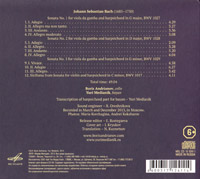 Bach Sonatas CD back cover by Yuri Medianik & Boris Andrianov